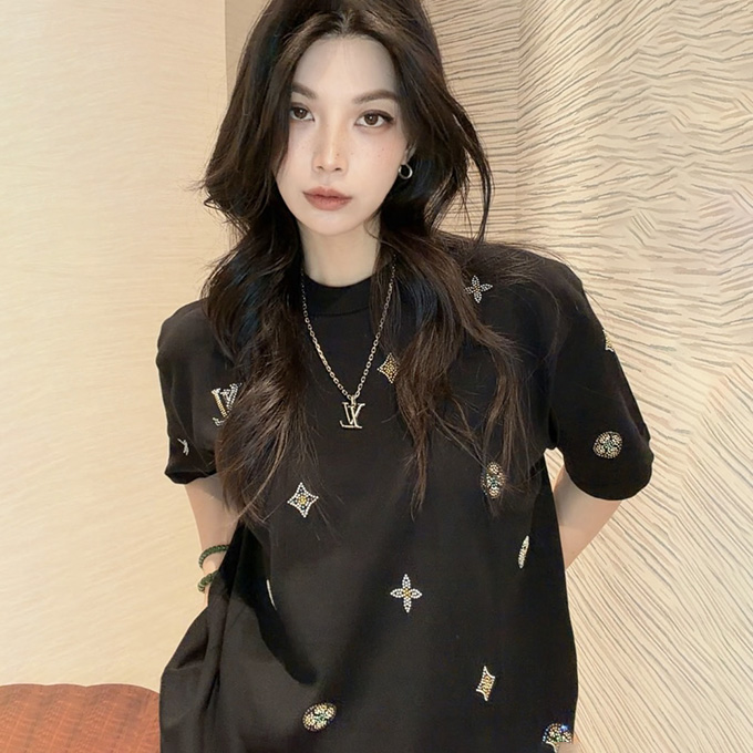 lv louis vuitton crystal monogram t-shirt